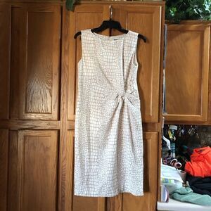 J McLaughlin Faux Suede Twist Front Kamala Mini Dress Crocodelia Print Size M